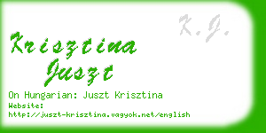 krisztina juszt business card